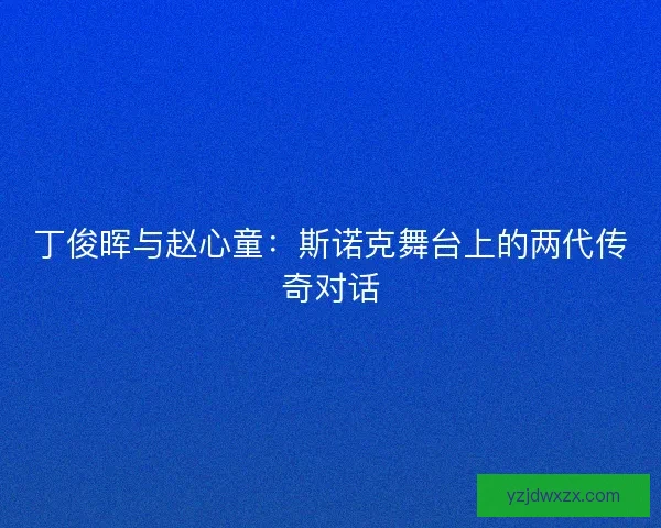 丁俊晖与赵心童：斯诺克舞台上的两代传奇对话
