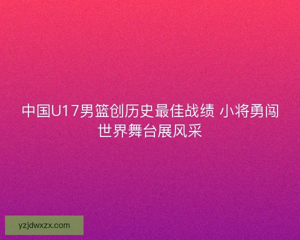 中国U17男篮创历史最佳战绩 小将勇闯世界舞台展风采